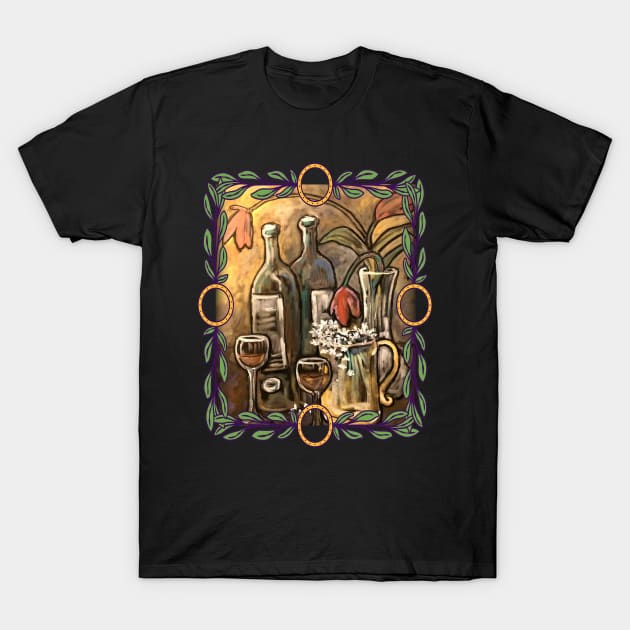 Two Wines Wine Art T-Shirt by ArtisticEnvironments